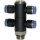 T-Mehrfachverteiler Blaue Serie, 4-fach, drehbar, G 1/4 a. Ø4mm