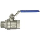 Edelstahlkugelhahn, 2-teilig, Innen-/Außengewinde,...