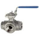 3-Wege-Kugelhahn, L-Bohrung, Edelstahl 1.4408, G 1 1/2,...