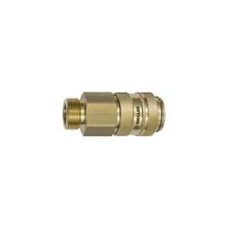 Schnellverschlusskupplung NW 19, Messing blank, G 1 1/4 AG