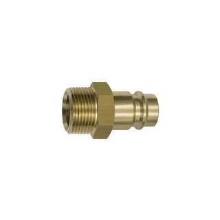 Nippel für Kupplungen NW 19, Messing blank, G 1 1/4 AG