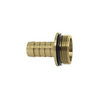 1/3 Schlauchverschraubung G1 1/2x32, m. NBR O-Ring, m. Bund, MS blank
