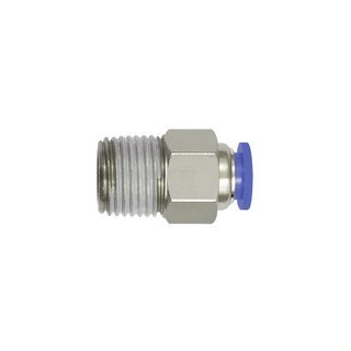 Gerade Steckverschraubung Blaue Serie mini, R 1/8 a., Schl.-Ø 6
