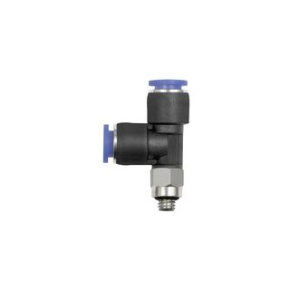 T-Steckverschraubung Blaue Serie mini, L-Form, drehbar, M3