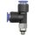 T-Steckverschraubung Blaue Serie mini, L-Form, drehbar, M5