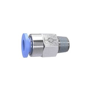 Gerade Steckverschraubung Blaue Serie selbstabsper., R 3/8 a.