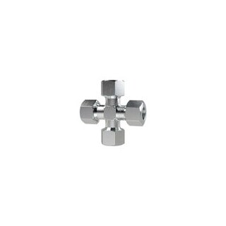 Kreuz-Verschraubung, Rohr-AØ4mm, Stahl verz.