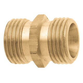GEKA plus-Gasschweiß-Gewindenippel 2 x AG G 3/8 links MS m.
 Sechskant