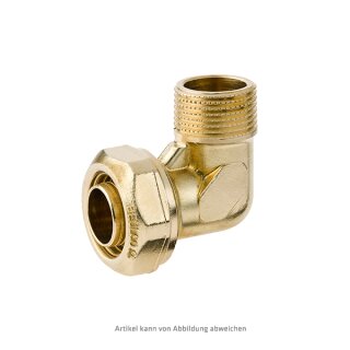 Winkelübergangsstück 90° mit Außengewinde 1 1/2" für Kunststoffrohrabmessung 50x6,9 mm - VE 2 Stück
