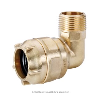 Winkelstück 90° mit Außengewinde reduziert 1 1/4" für Kunststoffrohrabmessung 50 mm - VE 2 Stück