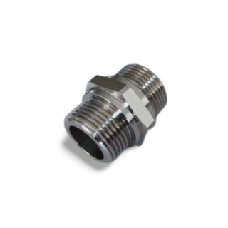 Doppelnippel Edelstahl 1.4301 V2A 3/4 AG x 3/4 AG, SW 32, Fitting flachdichtend