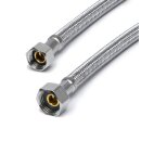 Panzerschlauch - Flexschlauch Trinkwasser nach W543, Edelstahl, PE-HD, DN08, 2000 mm, 1/2"ÜM x 1/2"ÜM