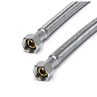 Panzerschlauch - Flexschlauch Trinkwasser nach W543, Edelstahl, PE-HD, DN08, 1000 mm, 3/8"ÜM x 3/8"ÜM